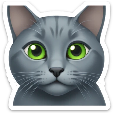 Russian blue cat with green eyes sticker