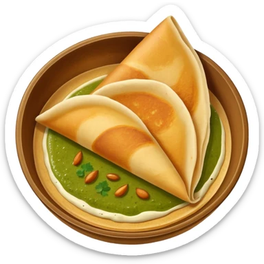 South Indian dosa with chutney emoji sticker