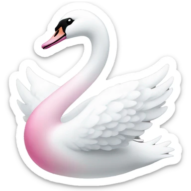 Swan in white and pink sticker