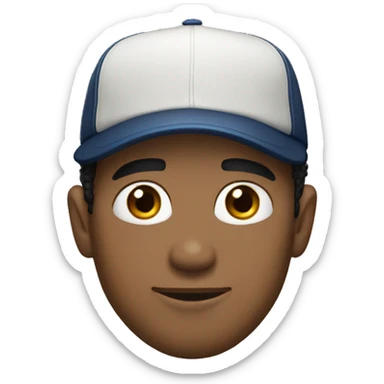 handsome light skin man with dark hair in baseball hat sticker