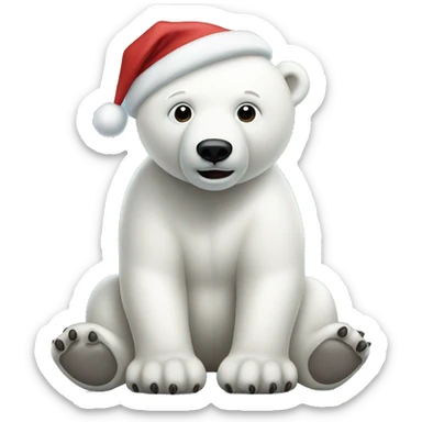 christmas polar bear sticker