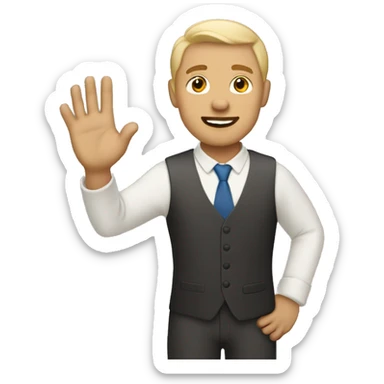 Man Raising Hand: Medium-Light Skin Tone sticker