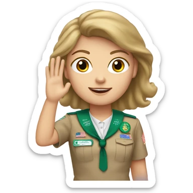 white girl scout salute sticker