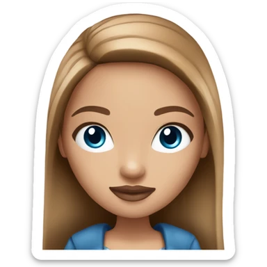 Bratz Beautiful woman, long straight light brown hair, blue eyes, cozy sticker