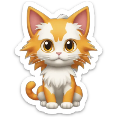 cute cat with big eyes and the hair of goku form dragon ball z serie goku-cat sticker