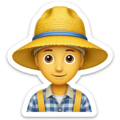 yellow farmer hat sticker