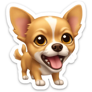 Fuzzy Goldbrown Chihuahua barking sticker