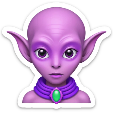 alien living in desert, pink/purple colorful, accessories, just face  sticker
