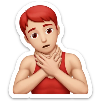 choking neck with two hands sticker