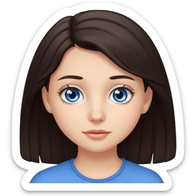 Une fille ado avec les cheveux brun foncé,la peau claire et les yeux bleu grsi sticker