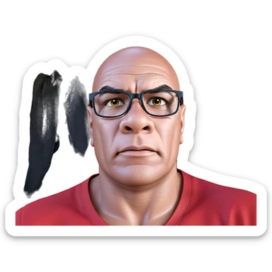 red shirt portrait of boy sticker