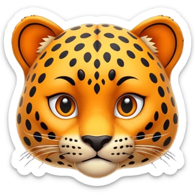 exotic leopard character, spotted fur, cute fierce face, 3D cartoon, mobile game icon style, clean background, no text, no watermark
 sticker
