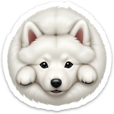 
Samoyed lies upside down sticker
