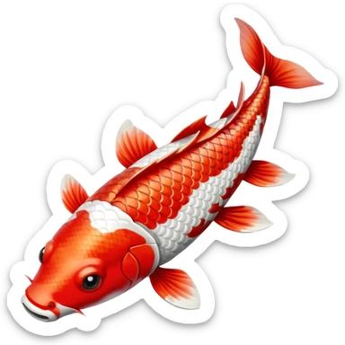 red white Koi fish sticker