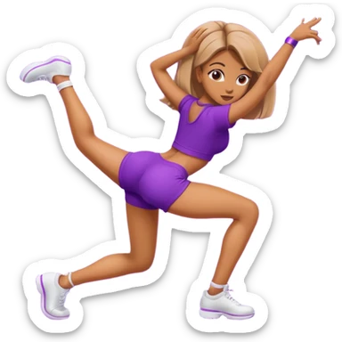 girl twerking, purple background sticker