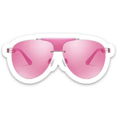 pink frameless wraparound sunglasses, Y2K fashion, single lens design sticker