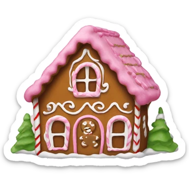 Gingerbread house pink  sticker