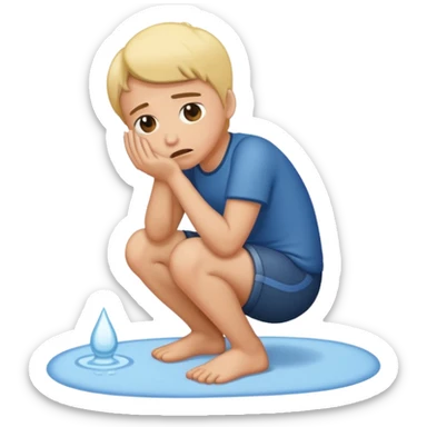 Person peeing on the floor  sticker