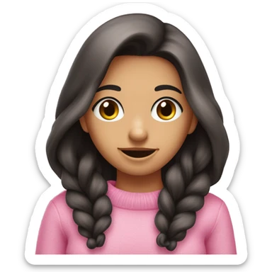 Schwarz haariges Mädchen im pinken Pulli meist  sticker