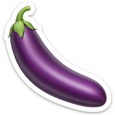 very long eggplant with an x sticker