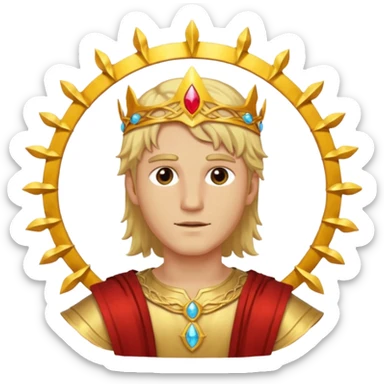 Sun Prince – sun circlet + gold tunic,Golden Princes. sticker