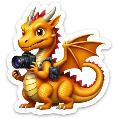 King on dragon with camera  sticker