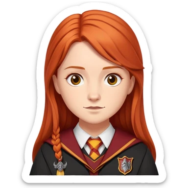 Ginny Weasley in harry potter, wear hogwarts gryfindor uniform sticker