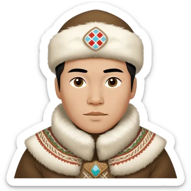 greenland citizen traditional outfit standing full scale sticker