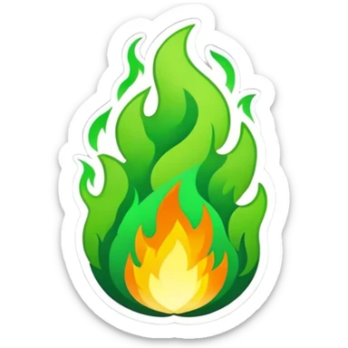 green fire model sticker sticker
