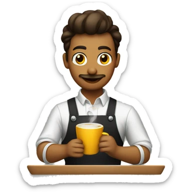 A barista duck making coffee sticker