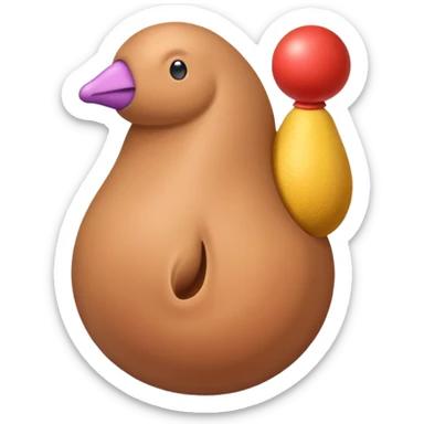 A penis with ballsack behind sticker