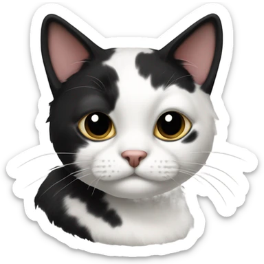 Cat black and white sticker