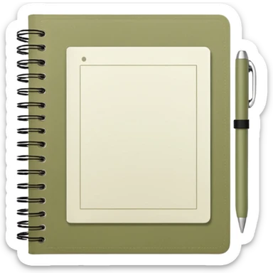 Pale olive Planner open notebook sticker