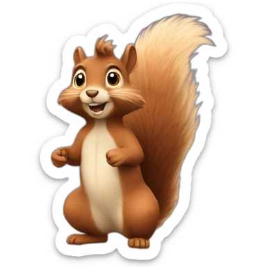 the squirrel has a very shaggy coat because of the wind sticker