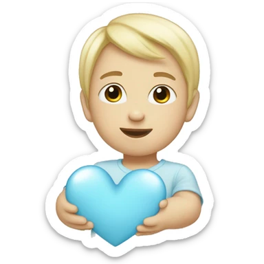 Light baby blue heart emoji sticker
