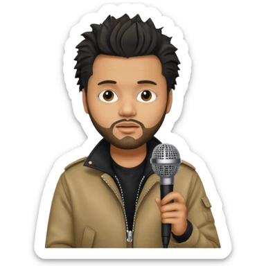 The weeknd holding microphone sticker