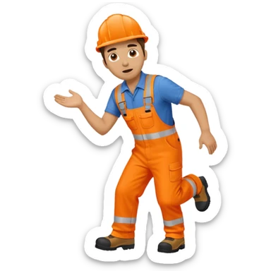 engineer hi-vis orange overalls trips sticker
