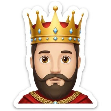 King with crown and beared sticker