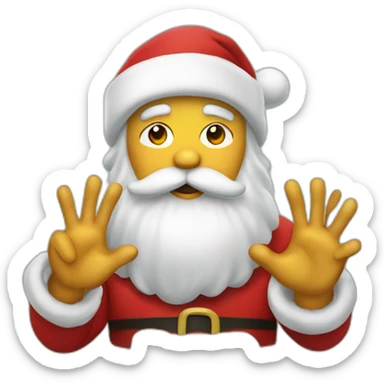 santa with crossed x shaped hand sticker