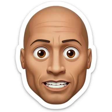 Dwayne the rock Johnson making creepy face sticker