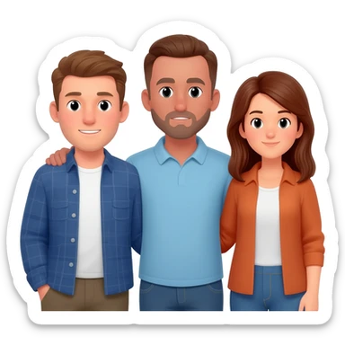 Two men and a woman, friends sticker