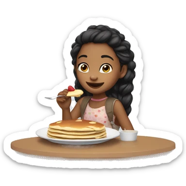 Ava eating pancakes  sticker