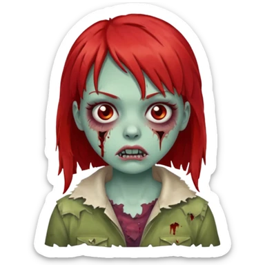 Zombie girl franja ruiva sticker
