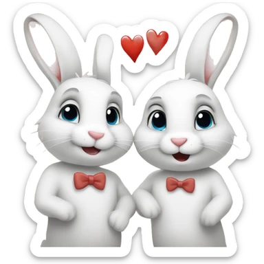 rabbit couple in love sticker