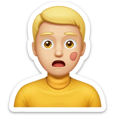 Yellow face emoji getting the back of his neck slapped  sticker