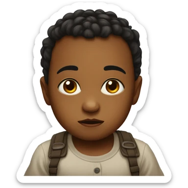 intense gaze of a baby sticker