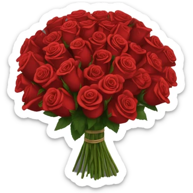 A bouquet of 101 red roses  sticker