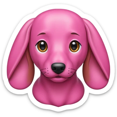 Perro salchicha completamente color rosa sticker