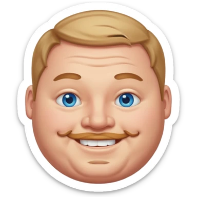 fat guy blue eyes  sticker