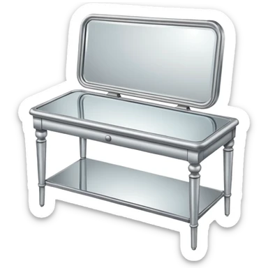 table with mirror sticker